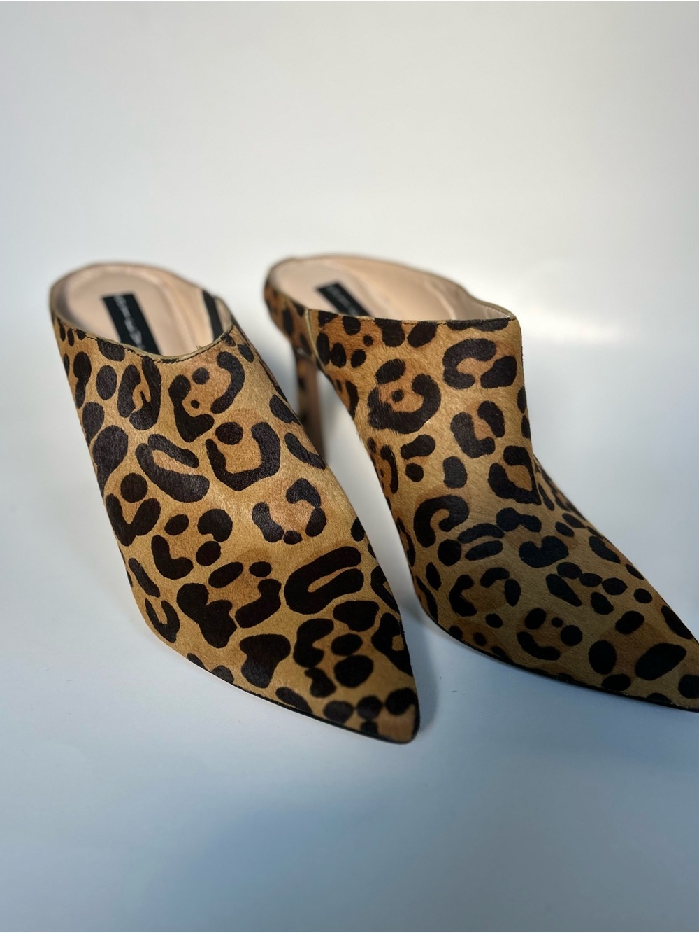 Steve Madden Leopard Print Pointed Toe Mules - Brown & Black
